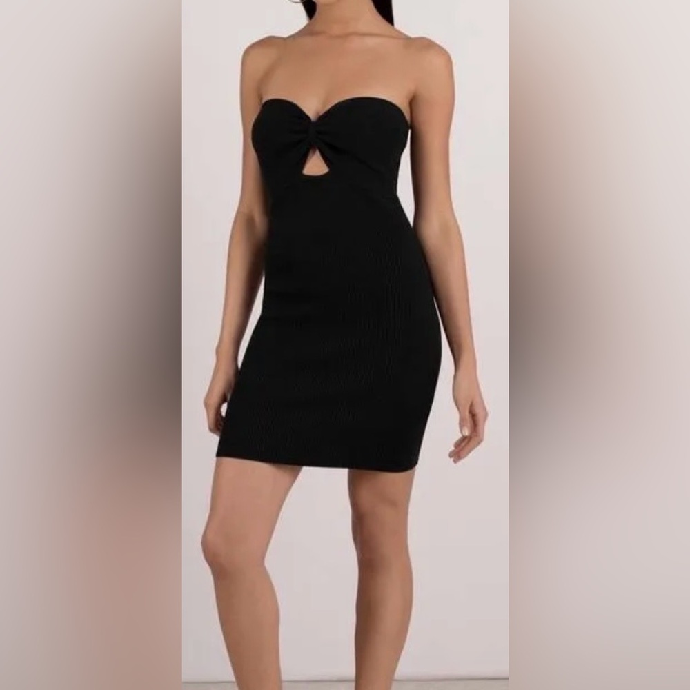 Tobi Ambitions Mini Dress Bodycon Revealing Cutout Strapless in black Size XS